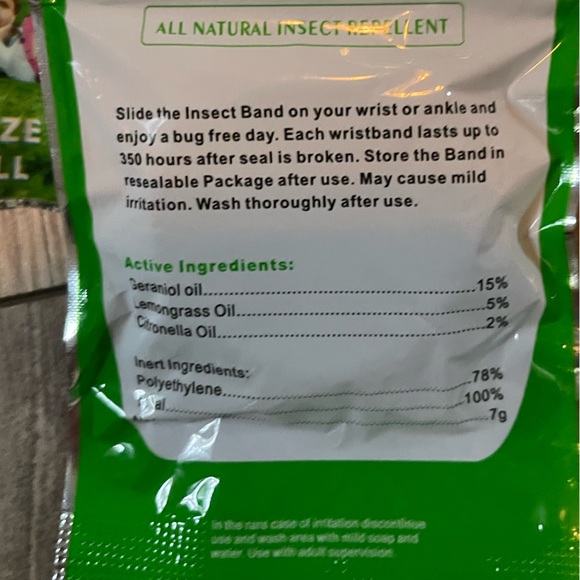 Mosquito Repellant Bracelet, 100% DEET Free, All Natural, One Size Fits All. - Picture 5 of 6